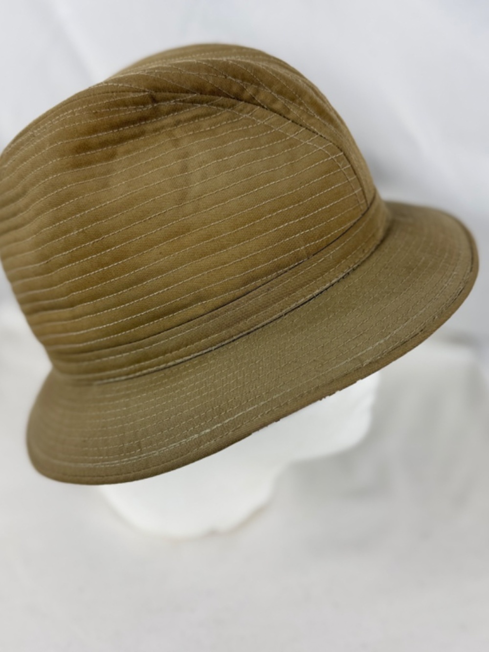 Vintage London Fog Mens Rain Bucket Hat 7 1/8 Beige Stitching
